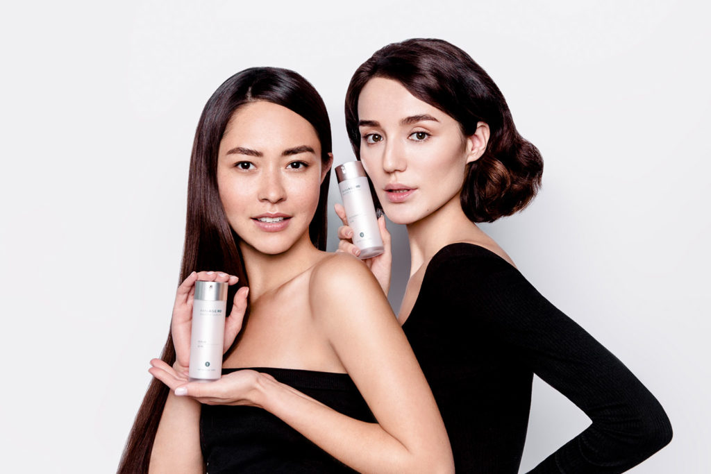 models holding AnteAGE's MD System (Serum & Accelerator)